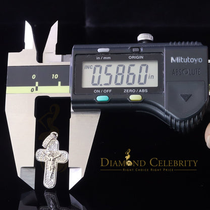 DiamondCelebritees  Real 0.25ct Diamond Sterling Silver White Cross Pendant