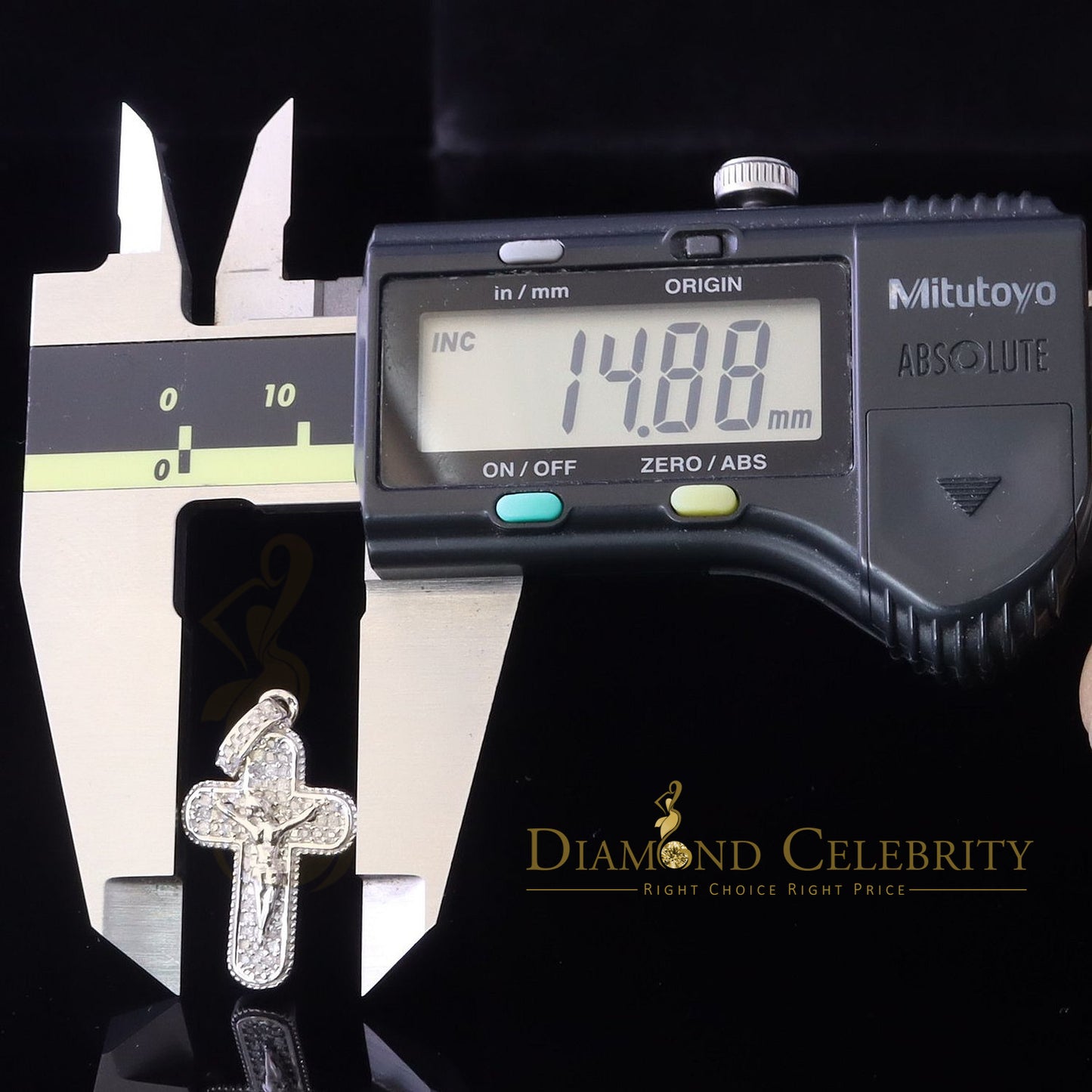 DiamondCelebritees  Real 0.25ct Diamond Sterling Silver White Cross Pendant