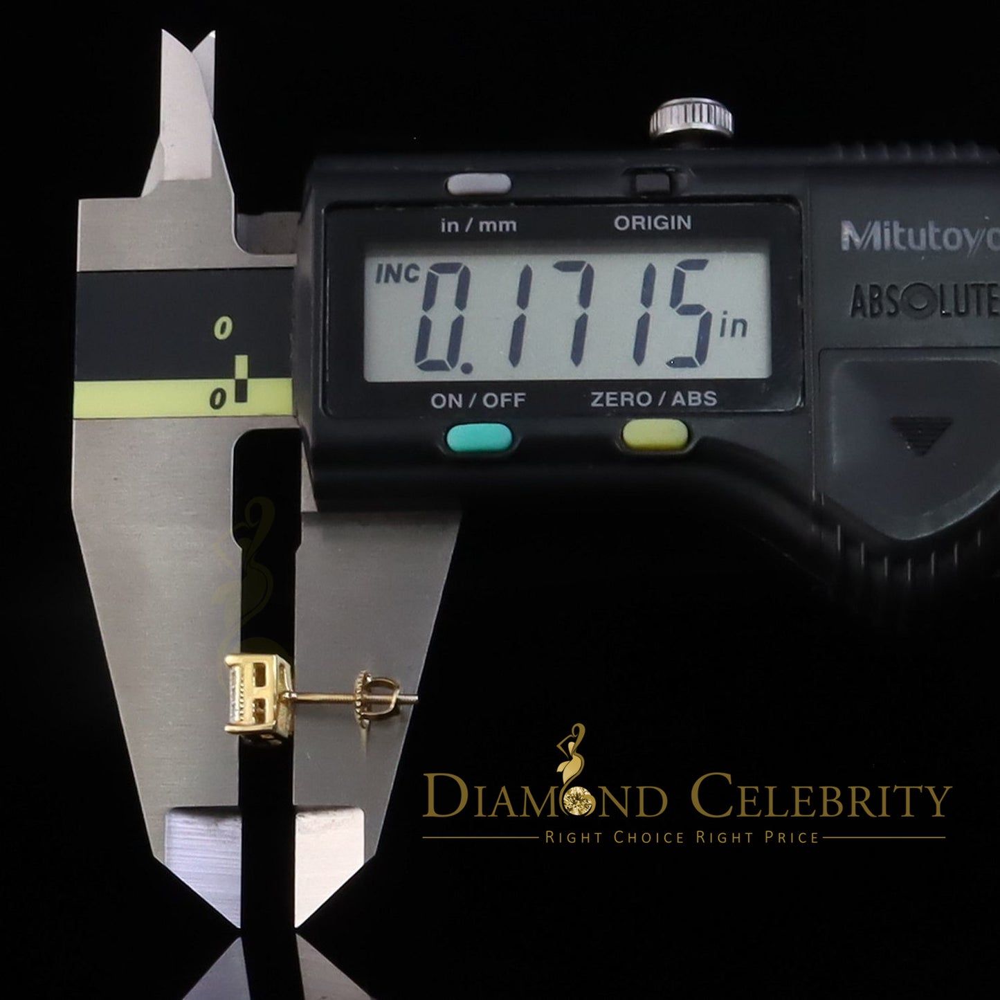 DiamondCelebritees  Yellow 925 Sterling Silver Women's & Men's 1.68ct Cubic Zirconia Square Earrings