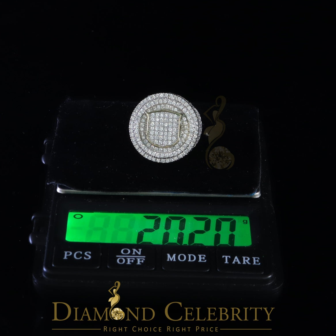 DiamondCelebritees White Sterling Silver11.50ct Cubic Zirconia Men's Adjustable Ring SZ 9.5 to11.5