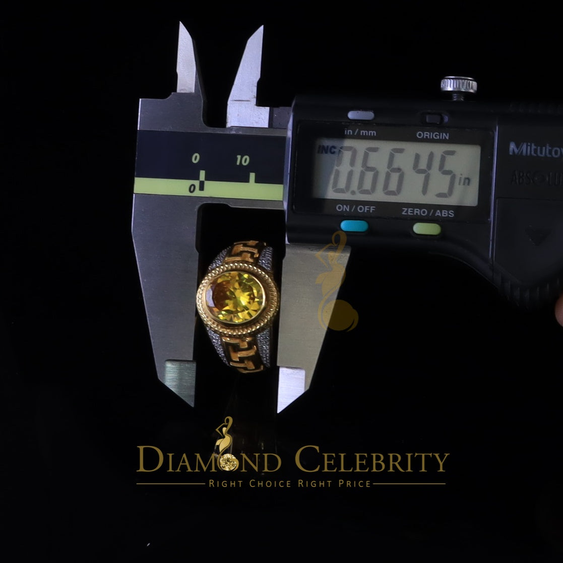 DiamondCelebritees 8.10ct 925 Sterling White Silver Oval Cubic Zirconia Men's Ring Size 9