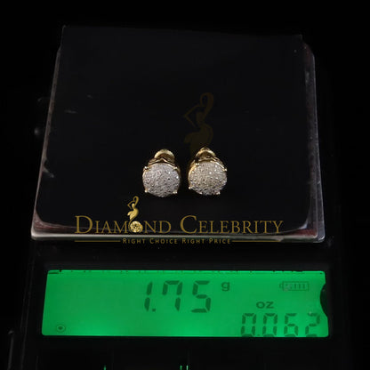 DiamondCelebritees 0.10ct Diamond 925 Yellow Silver for Men's & Womens Stud Round Earring