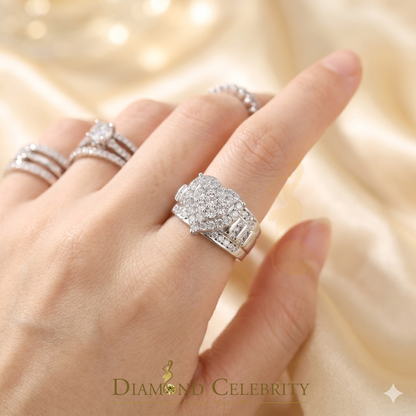 DiamondCelebritees Cindarella White Real Diamond 0.33ct 925 Silver Women Engagement Heart Ring SZ 7