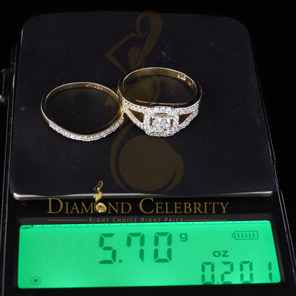 DiamondCelebritees 925 Sterling Yellow Silver Square 1.50ct Cubic Zirconia Womens Ring Size - 9