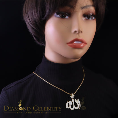 DiamondCelebritees Promising Yellow Sterling Silver Allah Shape Pendant with 2.77ct Cubicn Zirconia