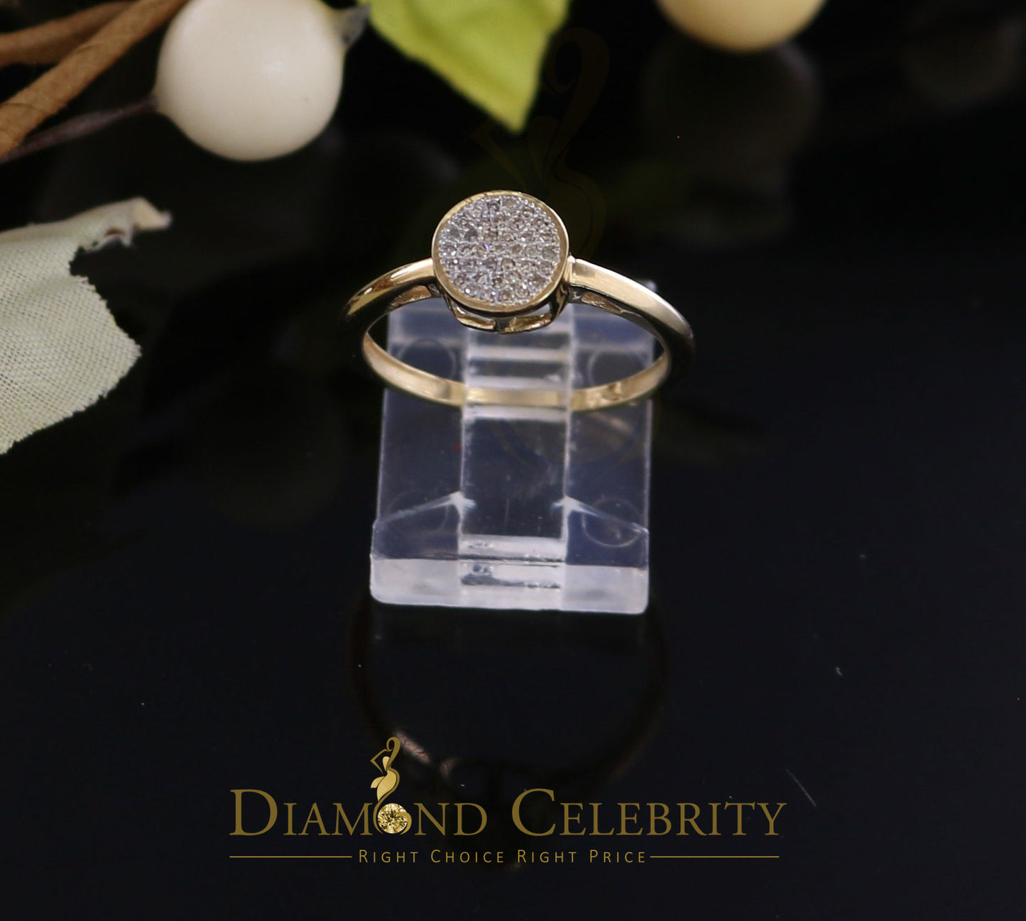 DiamondCelebritees Real Diamond 0.10CT Womens Silver Yellow Ring Engagement Size 7 Oval Shape