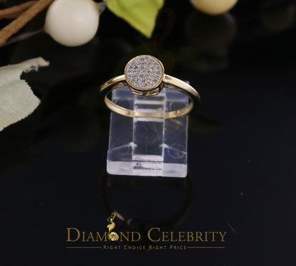 DiamondCelebritees Real Diamond 0.10CT Womens Silver Yellow Ring Engagement Size 7 Oval Shape