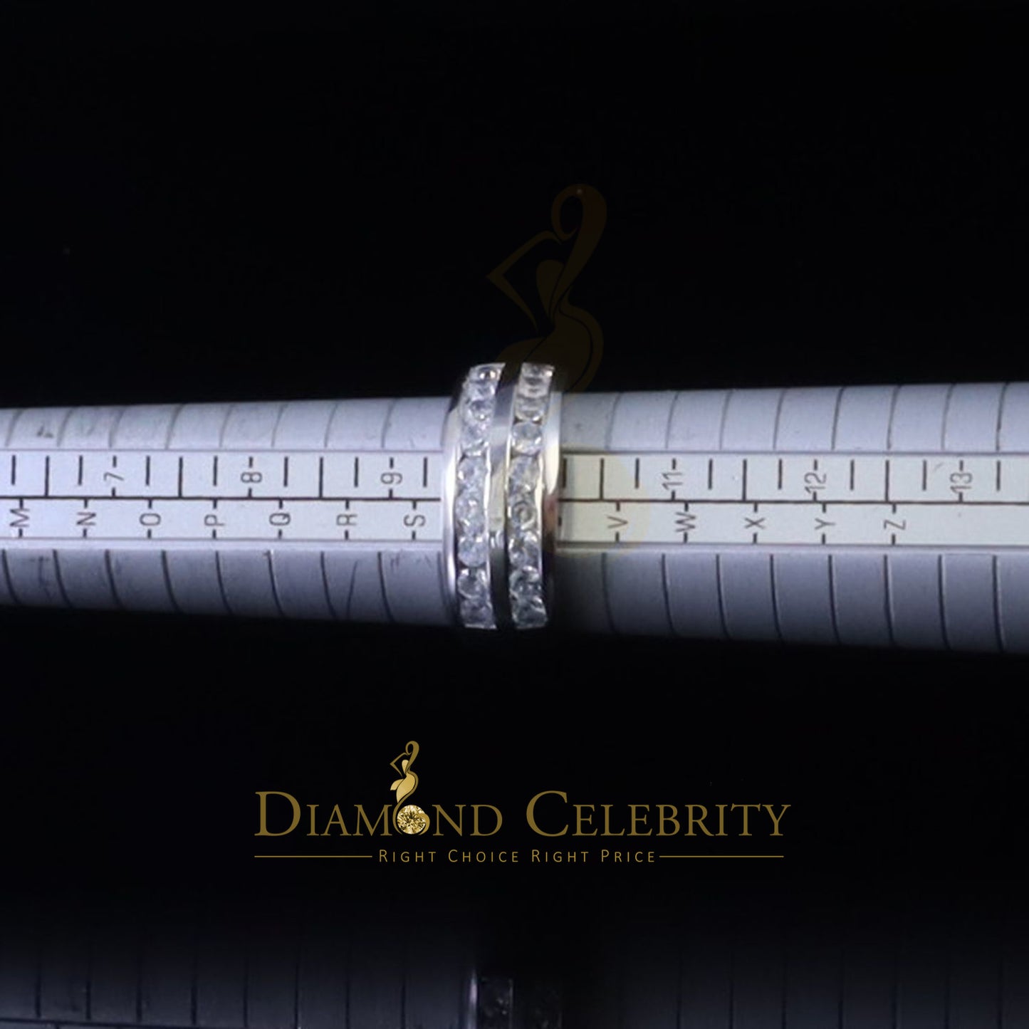 DiamondCelebritees Sterling White Silver Round 3.42ct Cubic Zirconia Round Men's Ring Size 10