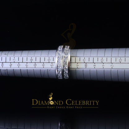 DiamondCelebritees Sterling White Silver Round 3.42ct Cubic Zirconia Round Men's Ring Size 10