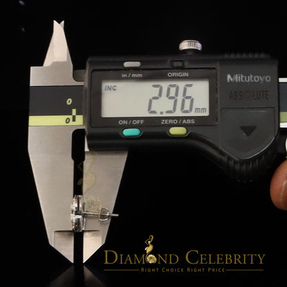 DiamondCelebritees Aretes Para Hombre Heart 925 White Silver 0.20ct Diamond Women's /Men's Earring