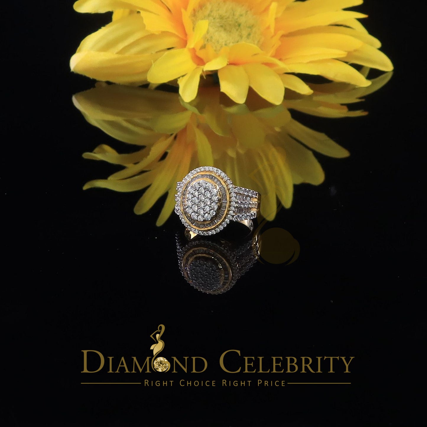 DiamondCelebritees 925 Silver Yellow Cubic Zirconia 5.0ct Oval Engagement Women's Ring Size 7.5