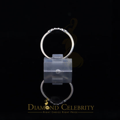DiamondCelebritees White 925 Sterling Silver Oxidize Sunflower Spilt Shank Women's Ring SZ 7.5