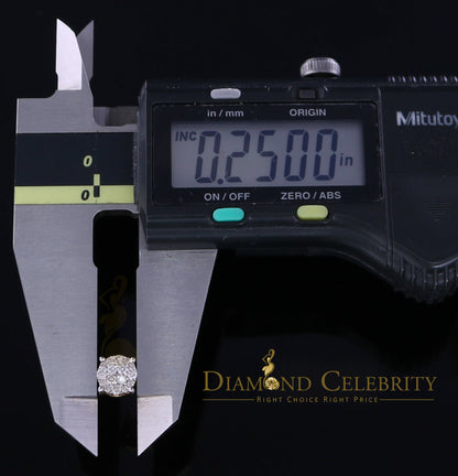 DiamondCelebritees 0.50CT Real Diamond 10K Real Yellow Gold Men's/Women's Stud Round Earring