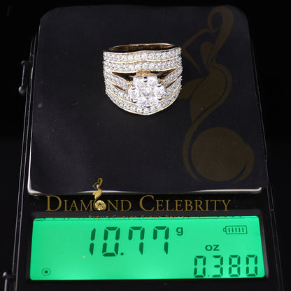 DiamondCelebritees Women's 6.00ct. Cubic Zirconia 925 Yellow Sterling Silver Floral Ring Size 8