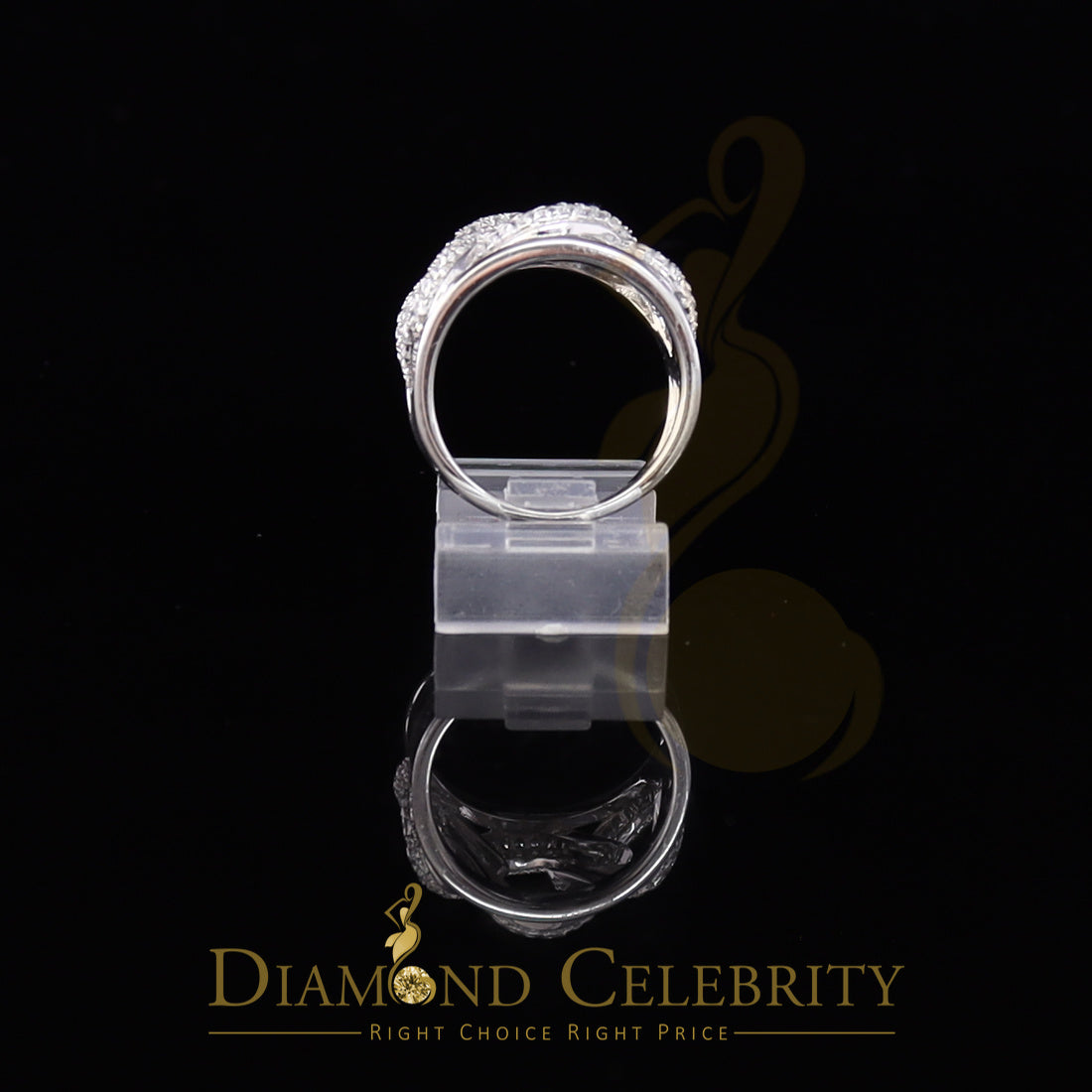 DiamondCelebritees 925 Sterling White Silver Round chain 2.0ct Cubic Zirconia Womens Ring Size 7