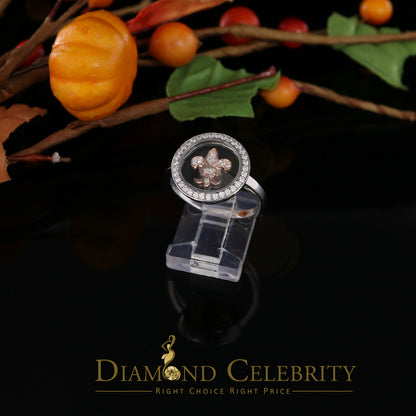 DiamondCelebritees White 0.50ct 925 Sterling Silver Fleur de lis Cubic Zirconia Women's Ring Size 7