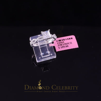 DiamondCelebritees 1.66 ct Cubic Zirconia White 925 Sterling Silver Womens Engagement Ring Size 7