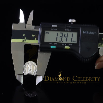 DiamondCelebritees White Virgin Merry CZ 925 Sterling Silver Horse Shoe Shape Women's Religious Ring SZ 8.5