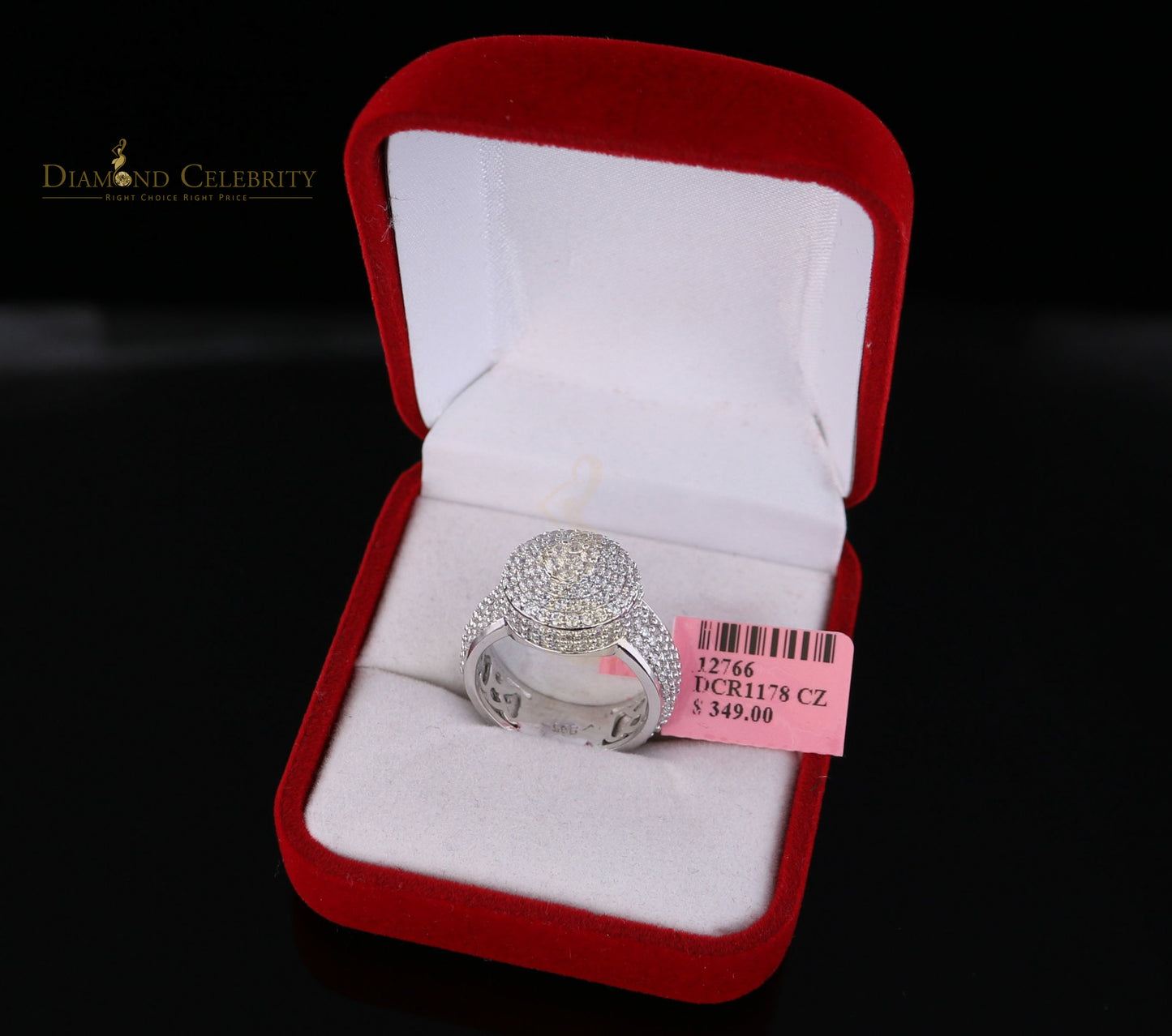 DiamondCelebritees Sterling White Silver Round-Shaped 4.75ct Cubic Zirconia Womens Ring Size 7.5