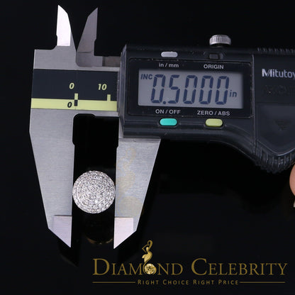 DiamondCelebritees 10K Real Yellow Gold Real Diamond 1.25CT Men's/Women's Stud Round Earring