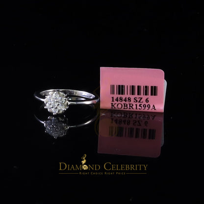 DiamondCelebritees 925 White Silver 0.50ct Cubic Zirconia Flower Engagement Womens Ring Size 6