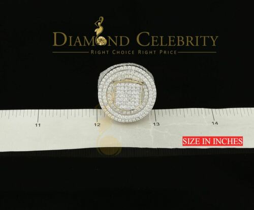 Yellow Sterling Silver11.50ct Cubic Zirconia Men Ring Gifts Size from 9.5 to 11
