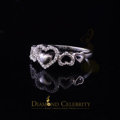 DiamondCelebritees Sterling White Silver 0.25ct Cubic Zirconia Engagement Heart Womens Ring Size 7