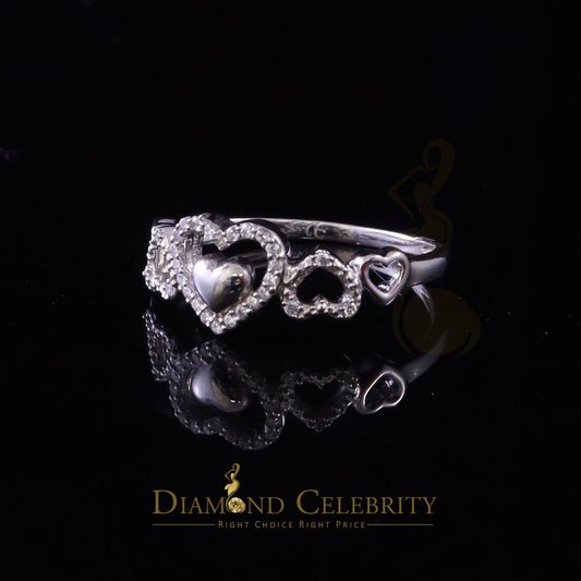 DiamondCelebritees Sterling White Silver 0.25ct Cubic Zirconia Engagement Heart Womens Ring Size 7