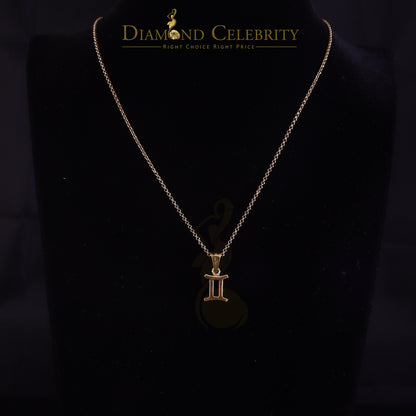 DiamondCelebritees 0.50ct Cubic Zirconia Yellow Silver GEMINI JUNE Month Pendant Men's & Women's