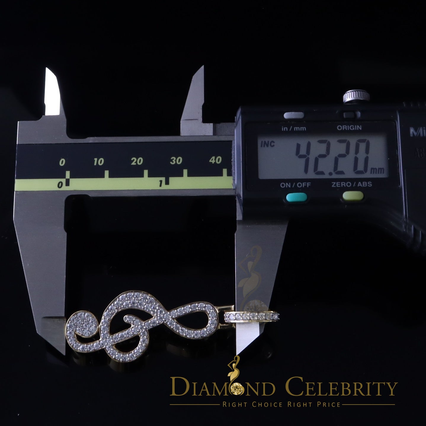 DiamondCelebritees Promise 925 Yellow Sterling Silver MUSIC SIGN Pendant with 2.34ct Cubic Zirconia