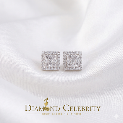 DiamondCelebritees  925 Yellow Starling Silver 0.74ct Cubic Zirconia Square Women's / Men's Earrings