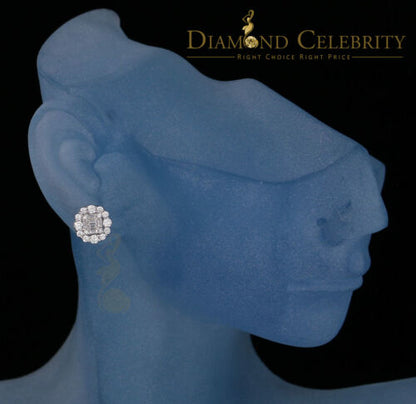 DiamondCelebritees  Hip Hop 0.94ct Cubic Zirconia 925 White Sterling Silver Women's Flower Earring