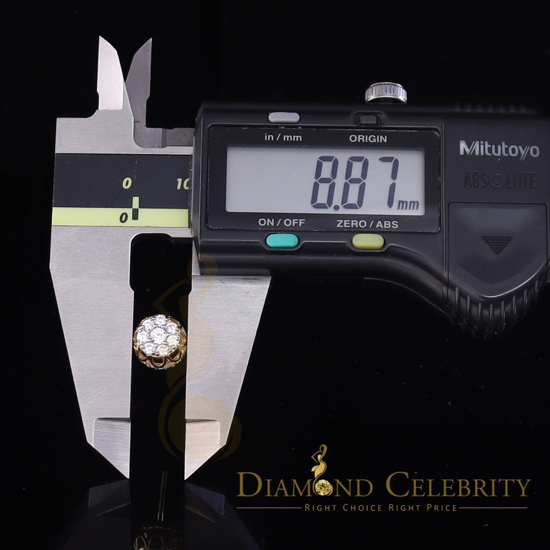 DiamondCelebritees  1.14ct Cubic Zirconia 925 Yellow Silver Women's & Men's Hip Hop Flower Earrings