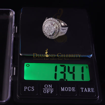 DiamondCelebritees White 925 Silver Rhodium Plated 6.48ct Cubic Zirconia Cocktail Womens Ring SZ 9