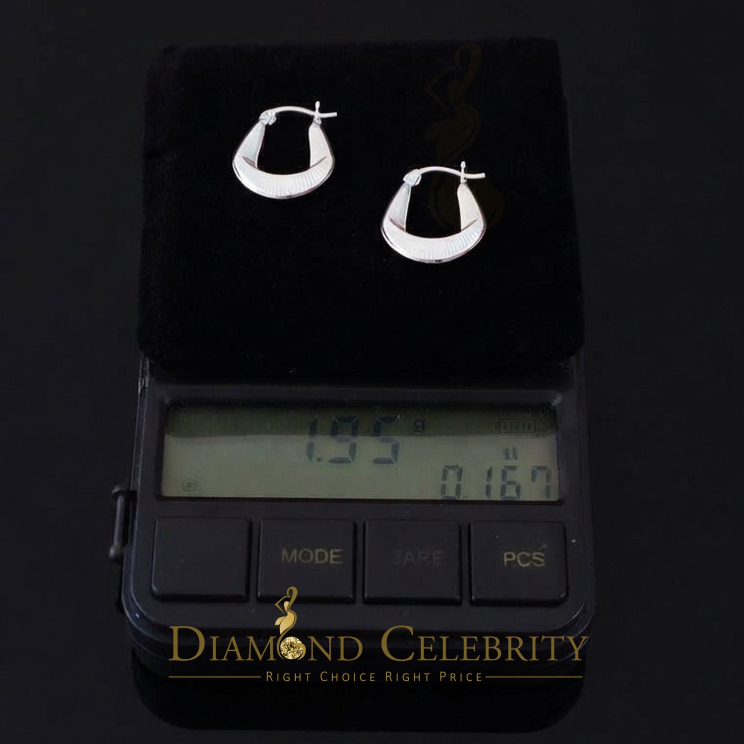 925 Silver Wide Sunburst Ribbed Scalloped Polished U shaped 17mm Hoop Earrings