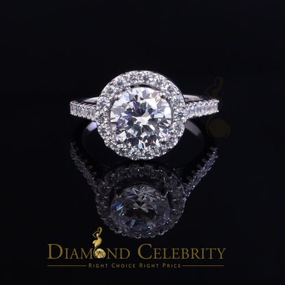 DiamondCelebritees 4.50ct Cubic Zirconia 925 White Silver Round Engagement Women's Ring Size 7