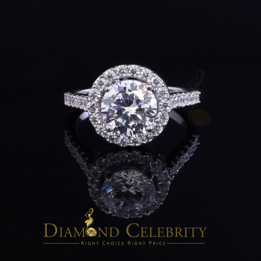 DiamondCelebritees 4.50ct Cubic Zirconia 925 White Silver Round Engagement Women's Ring Size 7
