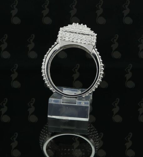 DiamondCelebritees 925 Silver White 8.50ct Cubic Zirconia Wide Square Womens Engagement Ring SZ 7.5