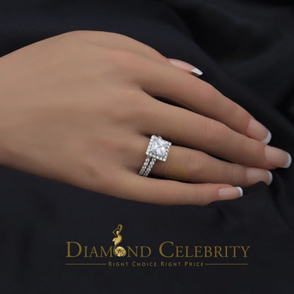 DiamondCelebritees 5.50ct White Cubic Zirconia 925 Sterling Silver Bridal Style Women's Ring Size 7