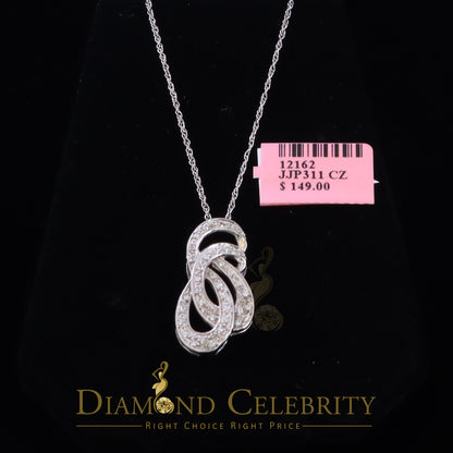 DiamondCelebritees White Sterling Silver Pendant with Charming FASHION Shape 0.28ct Cubic Zirconia