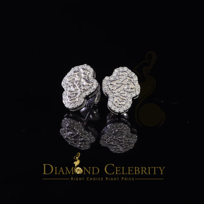 Diamondcelebritees 1.50ct Moissanite White 925 Sterling Silver Women's Nugget Earrings