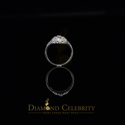 DiamondCelebritees White 925 Silver Virgin Mary Heart shape cutout Women Faith Protection Ring SZ 8