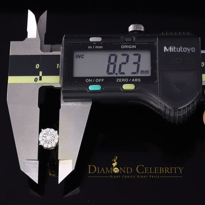 DiamondCelebritees  Yellow Silver 1.12ct Cubic Zirconia 925 Women's & Men's Hip Hop Square Earrings