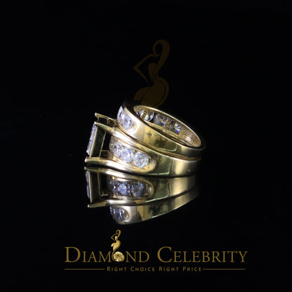 DiamondCelebritees 925 Sterling Yellow Silver 3.50 ct Square Cubic Zirconia Bridal Womens Ring SZ 8