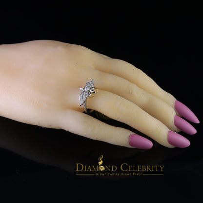 DiamondCelebritees 925 Sterling White Silver 0.75ct Cubic Zirconia Butterfly Womens Ring Size 6
