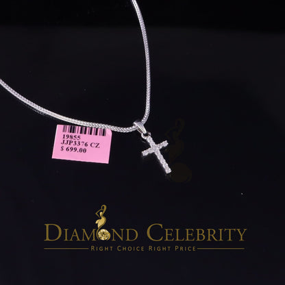 DiamondCelebritees Promise White CROSS Shape Pendant Sterling Silver 0.48ct Cubic Zirconia Stone