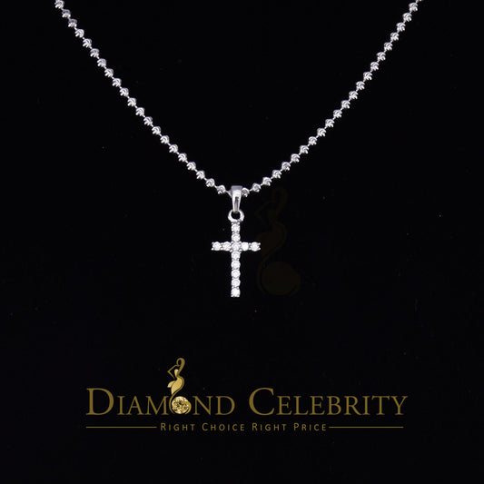 DiamondCelebritees Promise White CROSS Shape Pendant Sterling Silver 0.48ct Cubic Zirconia Stone