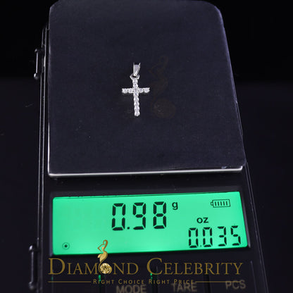 DiamondCelebritees Promise White CROSS Shape Pendant Sterling Silver 0.48ct Cubic Zirconia Stone