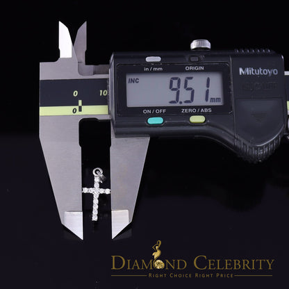 DiamondCelebritees Promise White CROSS Shape Pendant Sterling Silver 0.48ct Cubic Zirconia Stone