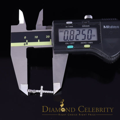 DiamondCelebritees Promise White CROSS Shape Pendant Sterling Silver 0.48ct Cubic Zirconia Stone